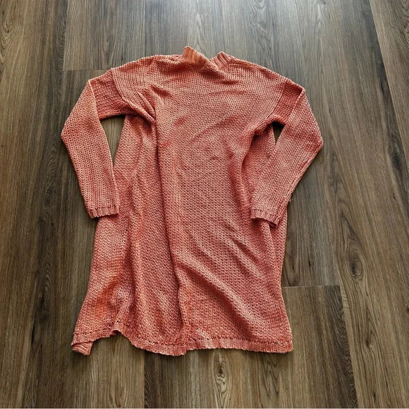Lauren Ralph Lauren Women’s Cardigan Linen Blend Orange XS Petite Open Weave - Picture 6 of 6